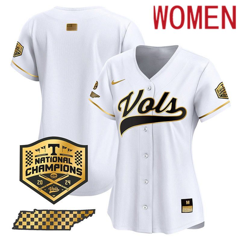 Women Tennessee Volunteers Blank White 2024 Nike Champions Vapor Premier Limited NCAA Jersey style 1